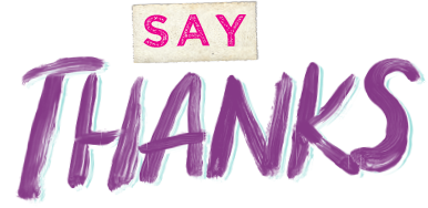 Say Thanks with tropical themed text design